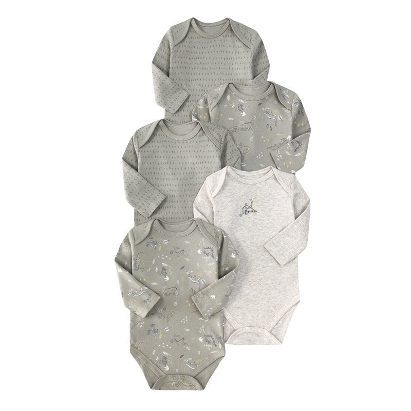 Children's Clothing Infant Rompers Long Sleeve Mixed Color Triangle Jumpsuit, Climbing Suit