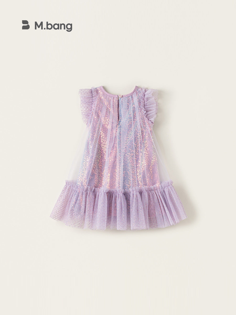 Children's Clothing Skirts Summer Purple Sequin Gauze Little Children's Dress