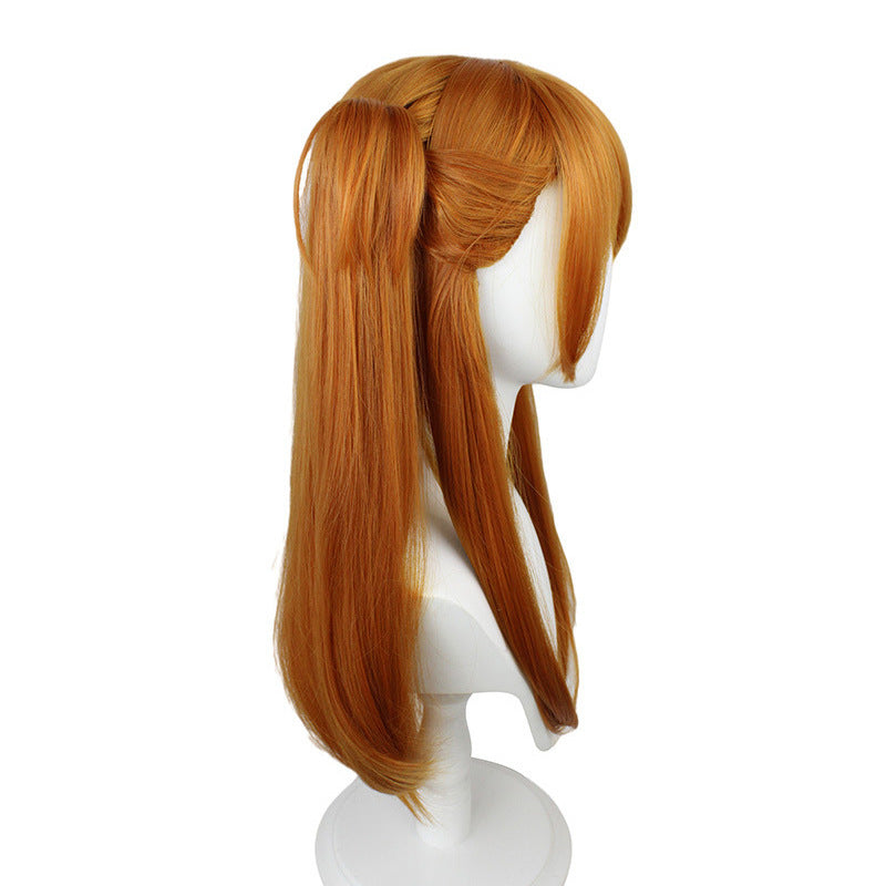 Neon Genesis Evangelion Orange Double Ponytail Cos Wig
