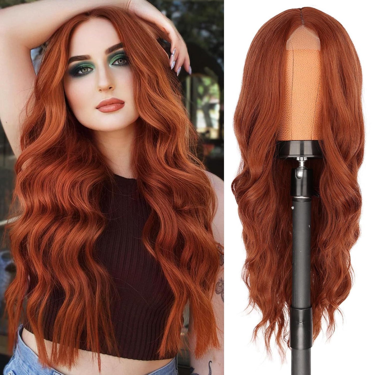 Women's Medium Large Wave Curly Hair Headgear Wig Long Curls