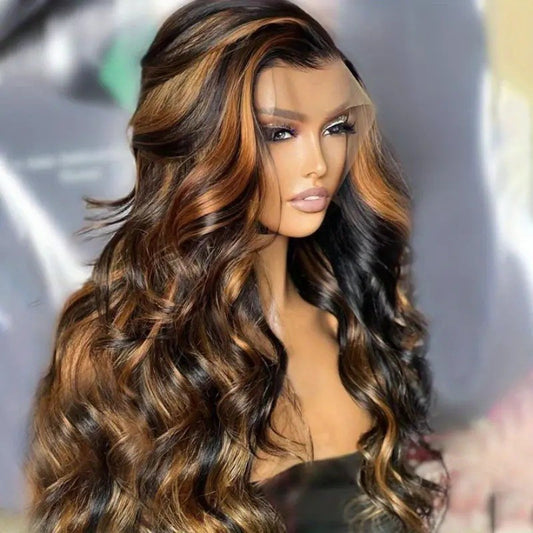 Front Lace Fashion Piano Color Big Wig Long Curls