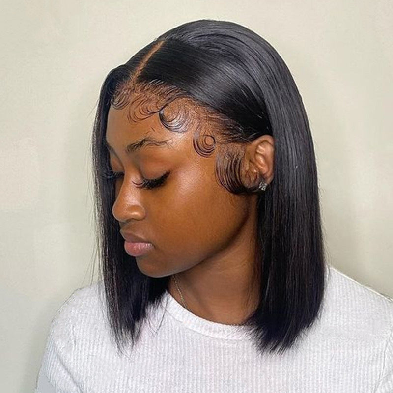Pretty Women's Lace Natural Color Free Wig Short Straight Hair