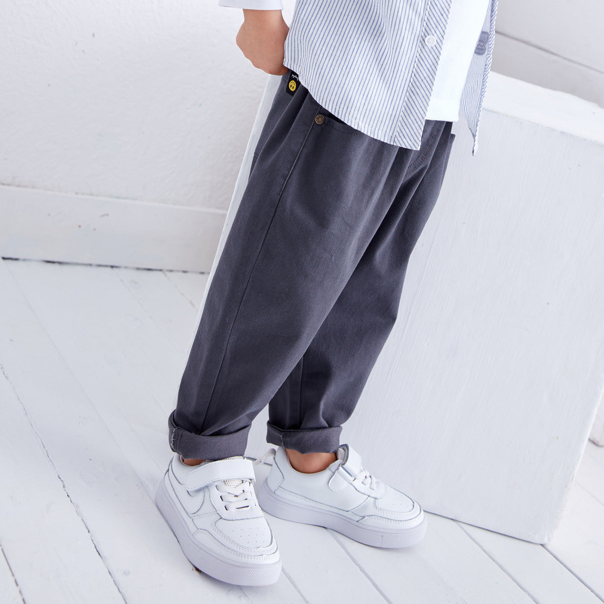 Children's Solid Color Casual Trousers Slim Fit Children's Pants