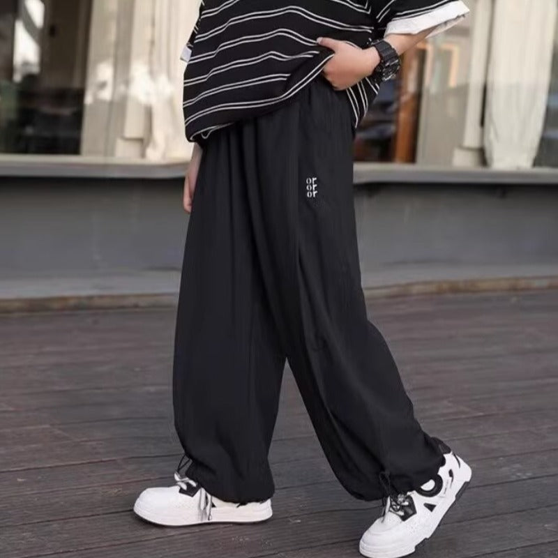 Children's Ice Silk Trousers Medium Big Casual Anti Mosquito Fat Fashion Children's Pants