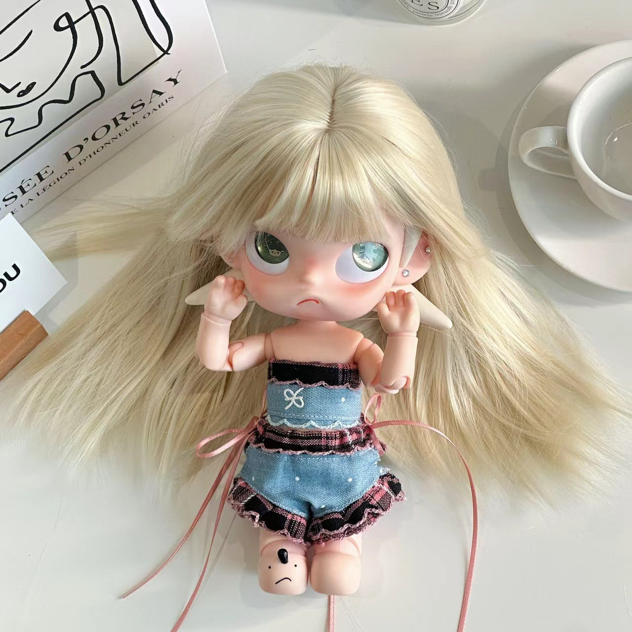 Red White Wavy Sister Doll Fiber Super Multiple Amount Can Cos Wig