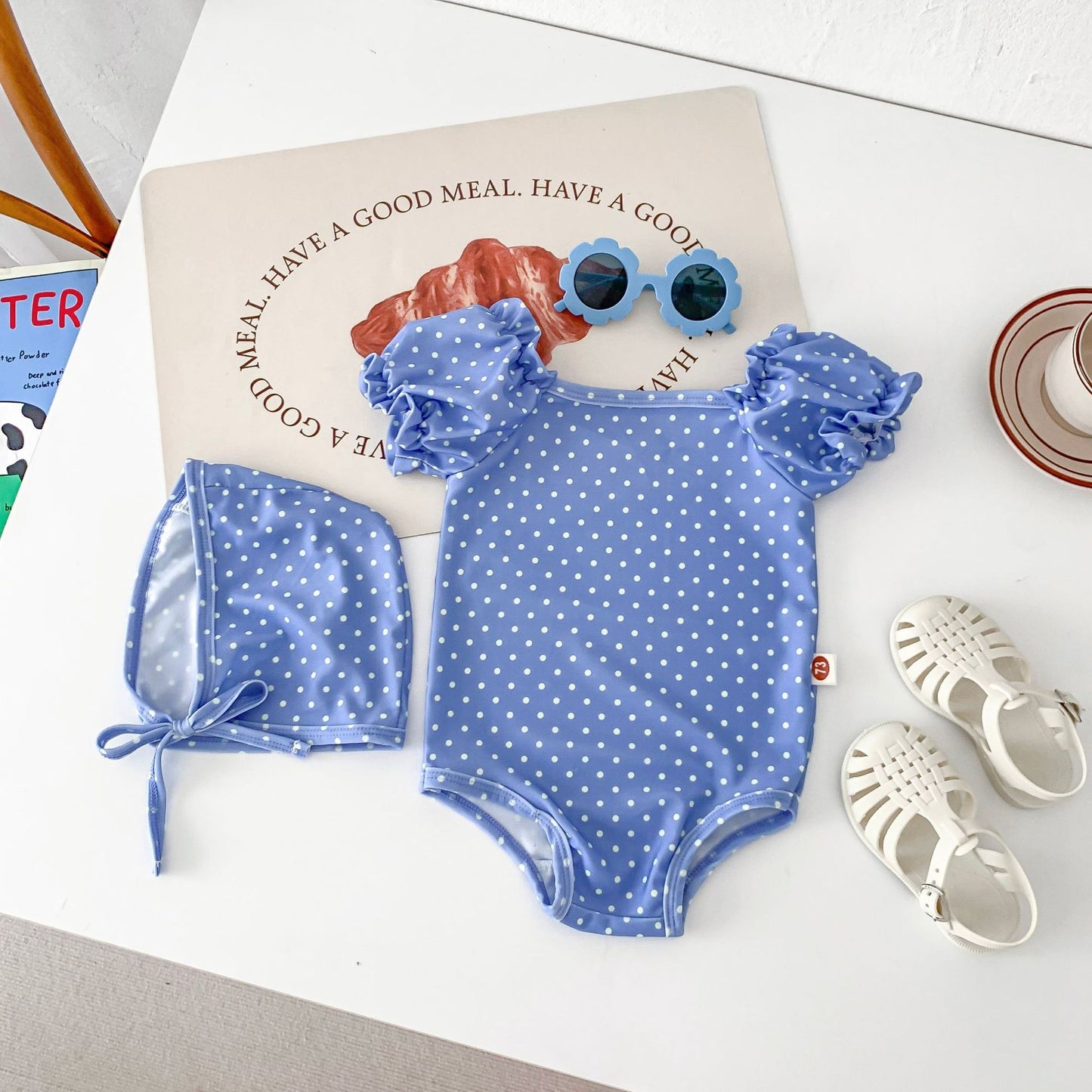 Children's Summer Clothing Infant Swimsuit Swimming Cap Jumpsuit, Climbing Suit