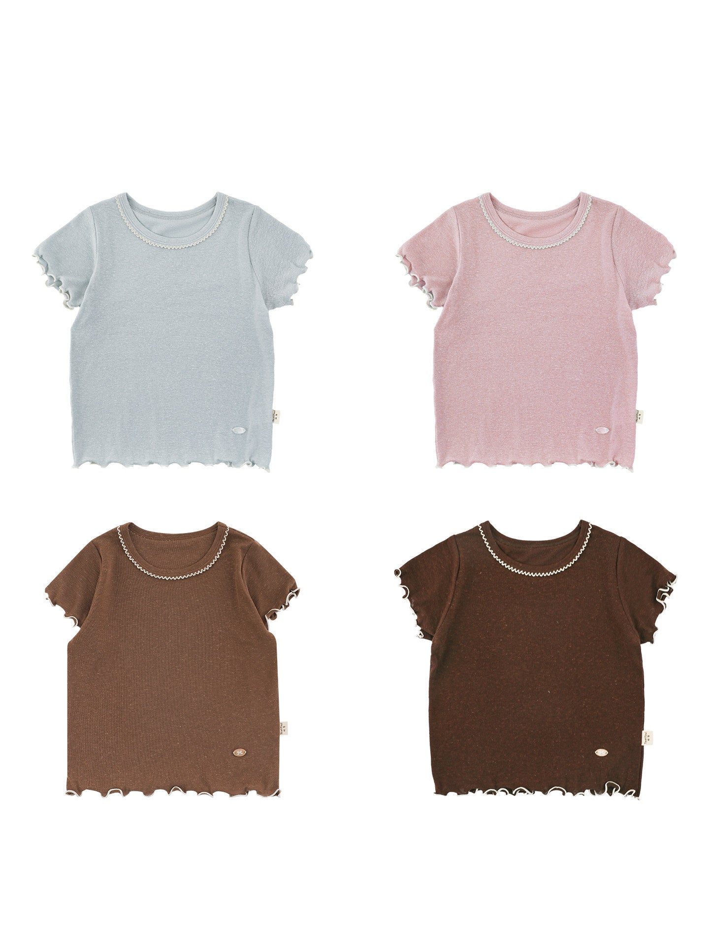Vitality Stringy Seedge Short Sleeve Summer Snowflake Texture Sweet Cute Children's T-shirt