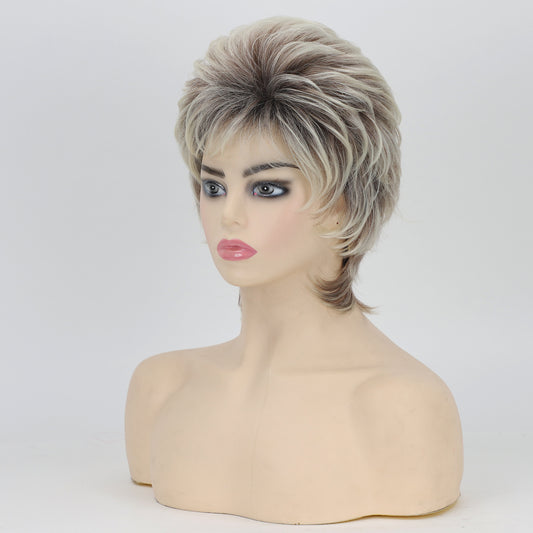 Classic Women's Head Cover Fluffy Lifelike Wig Short Straight Hair
