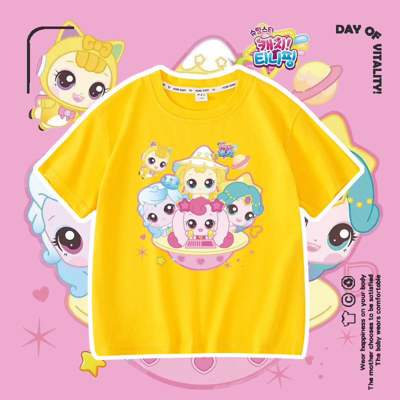 Wonderful Love Cute Short Sleeve Summer Fashionable Round Neck Cotton Children's T-shirt