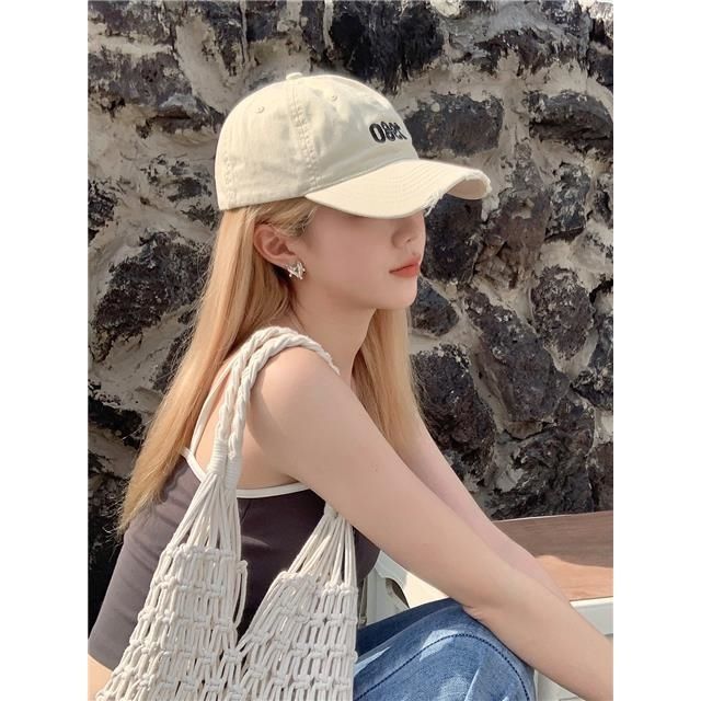 Integrated Female White Gold Color Straight Hair Baseball Cap Small Wig Long Curls
