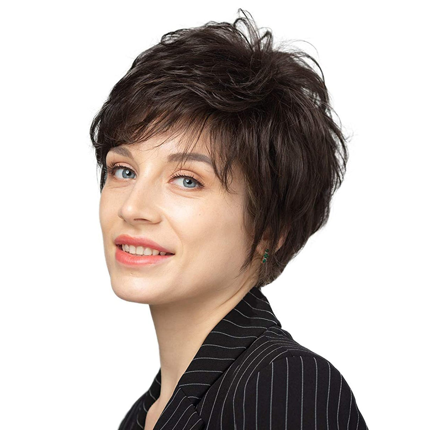 Charming Fashionable Golden Straight Fiber Chemical Wig Short Curly Hair