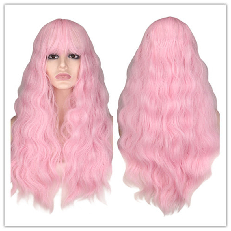Women's Hair Cover Temperament Small Curls Cute Instant Noodle Corn Long Straight Wig