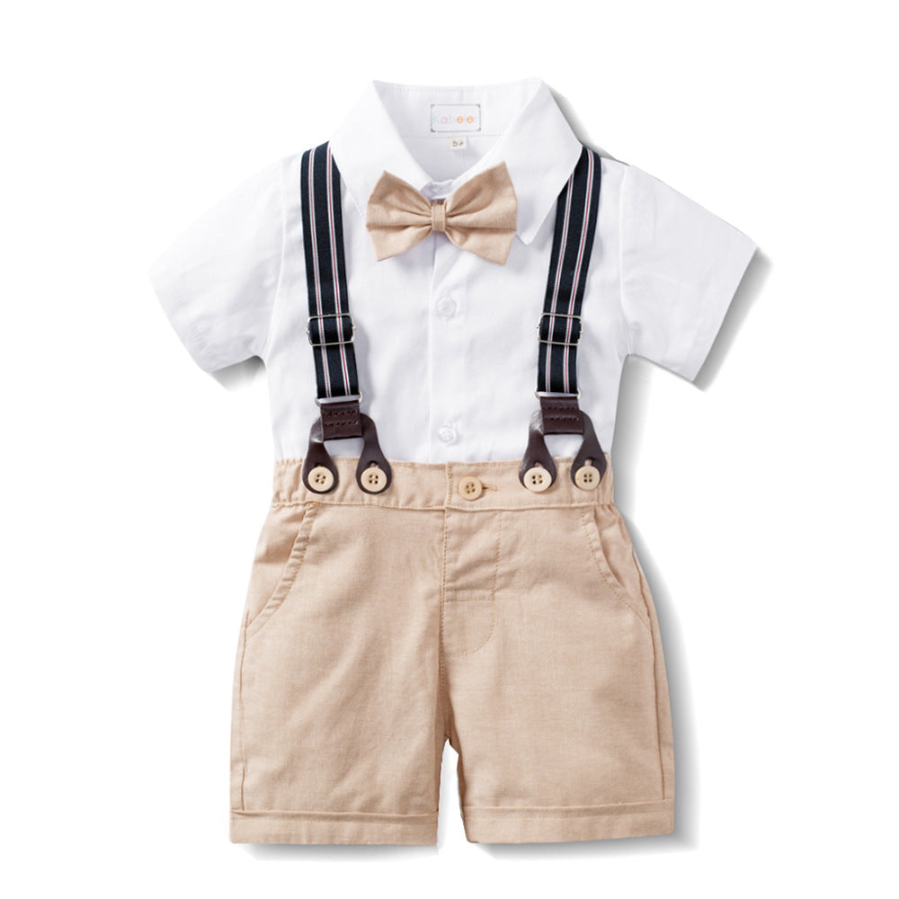 Boy Gentleman Triangle Rompers Shorts Hat Jumpsuit, Climbing Suit