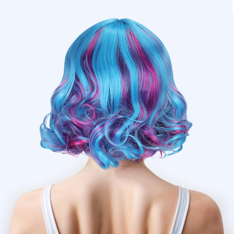 Style Super Cute Lolita Fashion Colorful Curly Wig Short Straight Hair