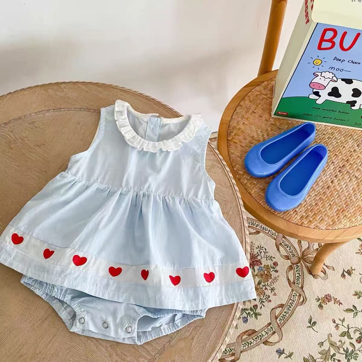 Western Style Clothes Summer Dress Lace Collar Sleeveless Bloomer Jumpsuit, Climbing Suit