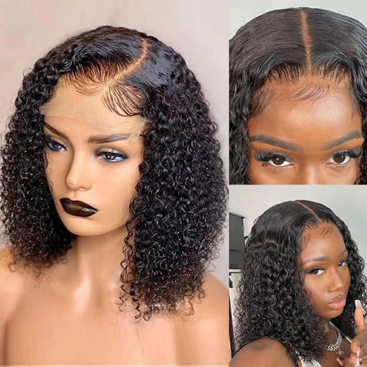 Women's Front Lace Curly Hair African Small Wig Long Curls