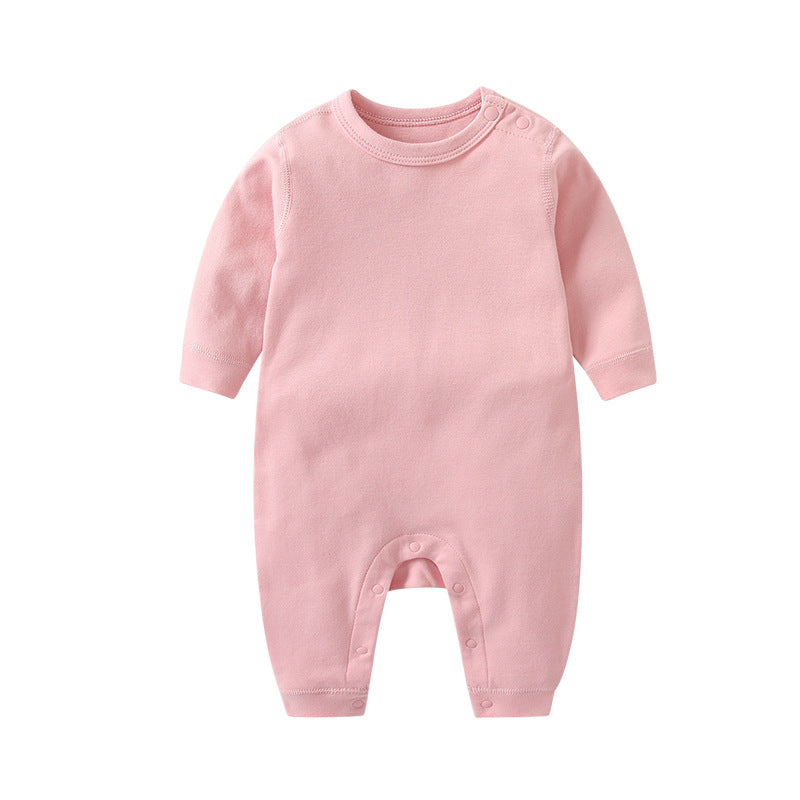 Women's & Men's Pure Color Shoulder Button Jumpsuit Cotton One-piece Long-leg Jumpsuit, Climbing Suit