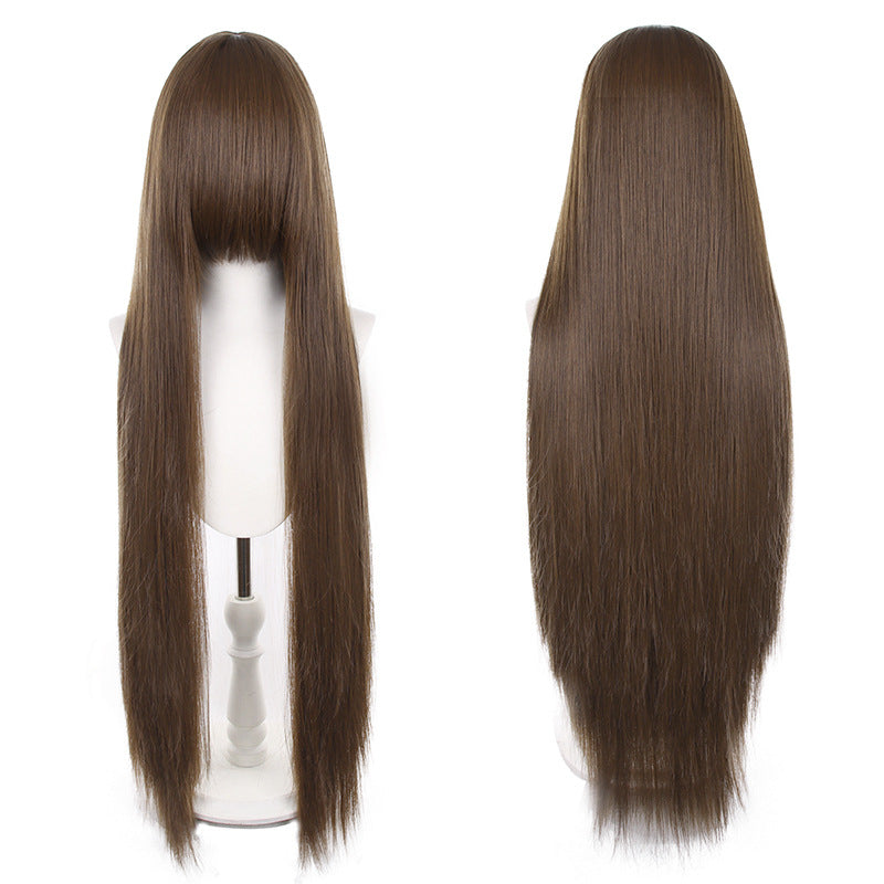 Mao Style Universal Scalp Head Long Bangs Cos Wig