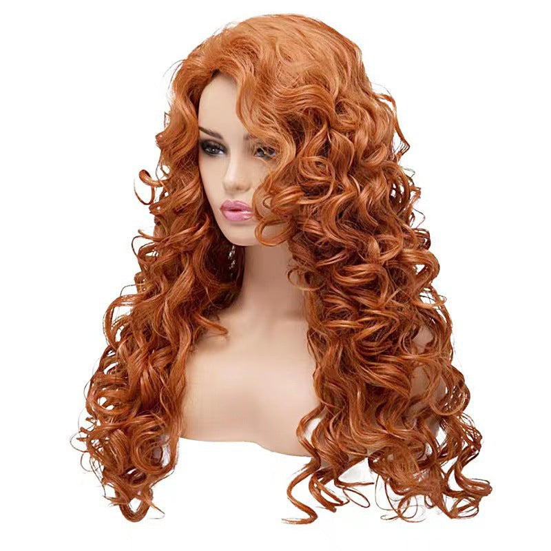 Female Curly Hair Princess Small Curve Fluffy Natural Waves Roll Wig Long Curls