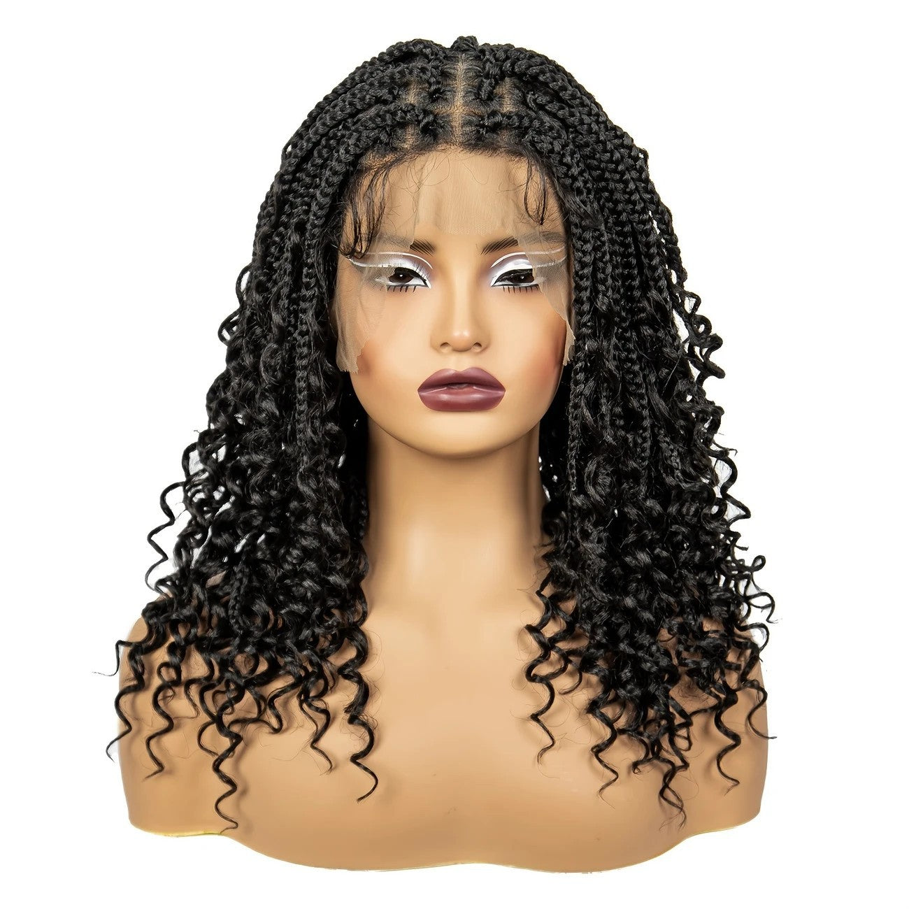 Three-strand Braid Fly Full Lace Synthetic Wig Long Curls