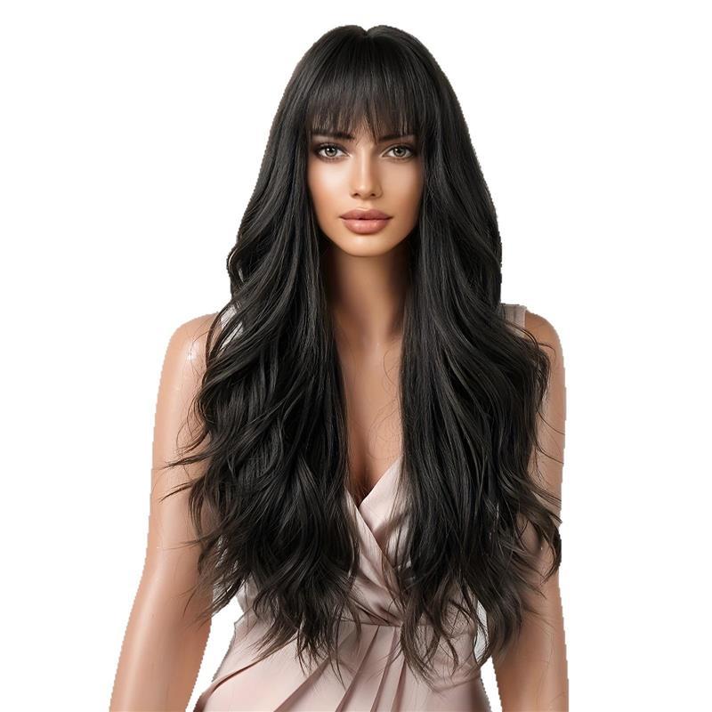 Bangs Rose Chemical Fiber Mechanism Big Wave Wig Long Curls