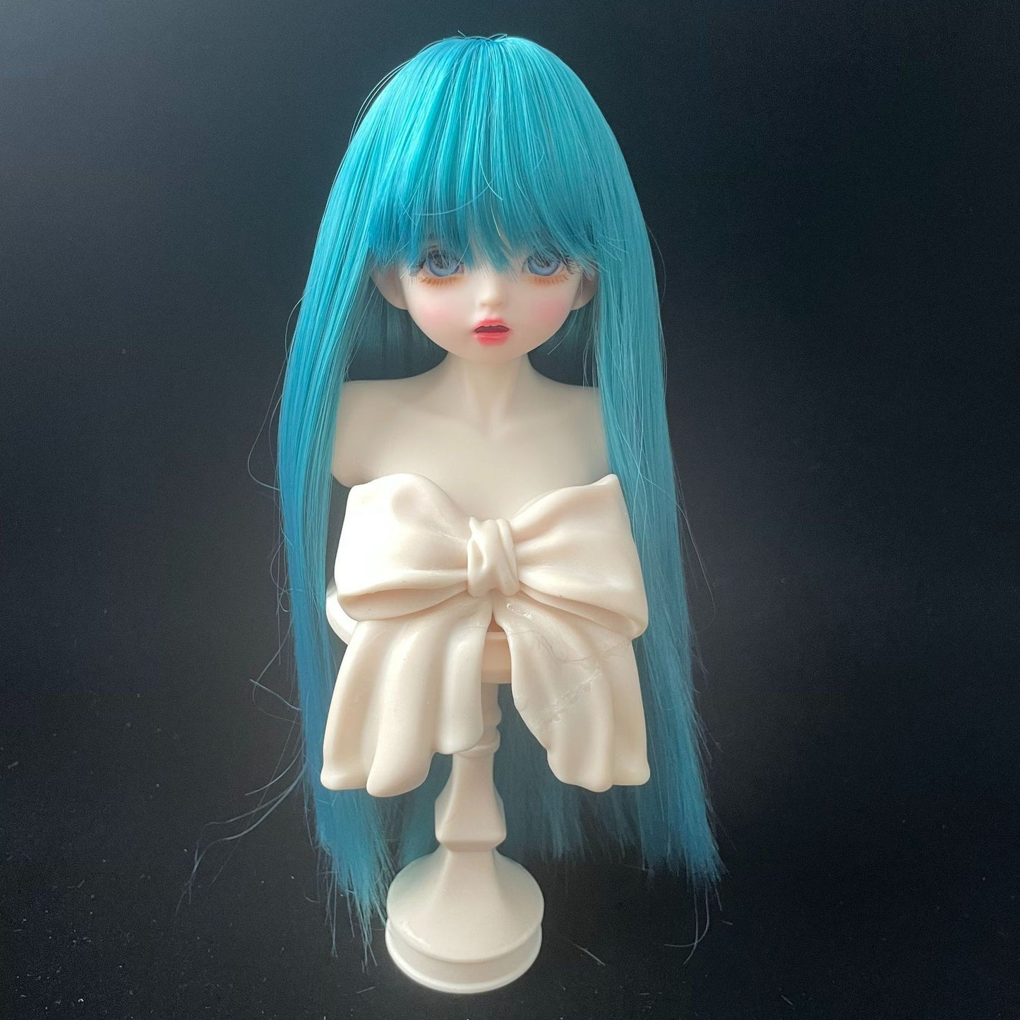 Soft Silk Optional Bangs Long Straight Hair Points Doll Head Cos Wig