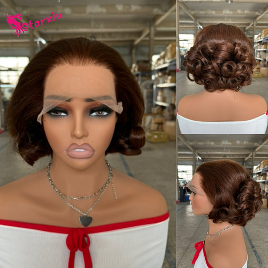 Charming Bouncy Curly Double Drawn Human Real Hair Wig