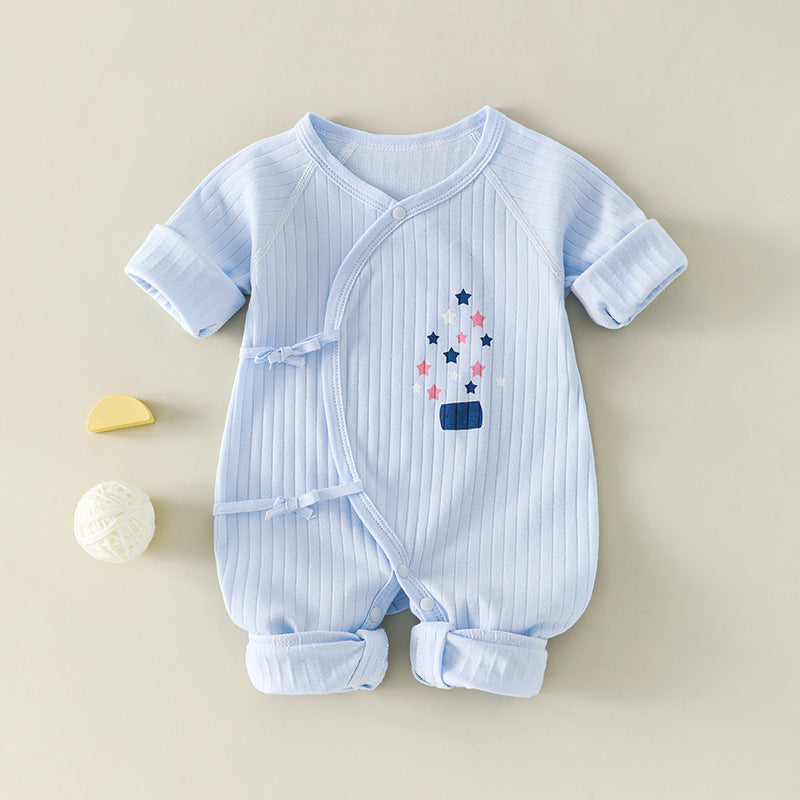 Rompers Born Boneless Cotton Closed Bellyband Crawling Jumpsuit, Climbing Suit