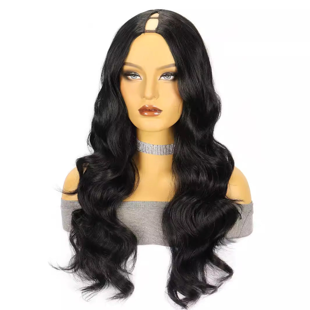 Curly Hair Mixed With Golden Big Wave Synthetic Wig Long Curls
