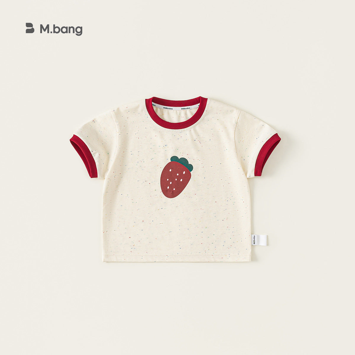 Women's & Children's Short-sleeved Contrast Color Top Cartoon Strawberry Round Neck Clothes For Children's T-shirt