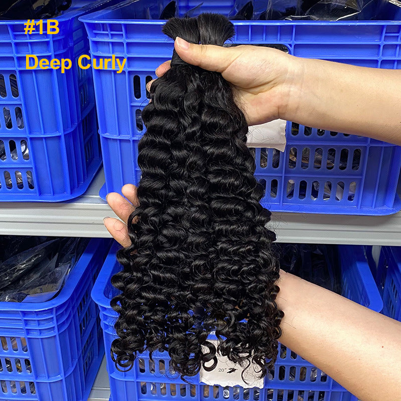 Innovative Charming Casual Human Bulk Band Real Hair Wig