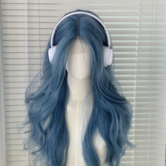 Misty Blue Clear Cold Atmosphere Long Other Wig