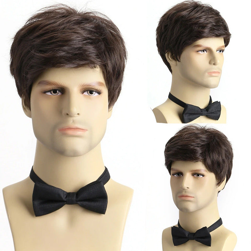 Men's Short Curly Fluffy Natural Mechanism Chemical Other Wig