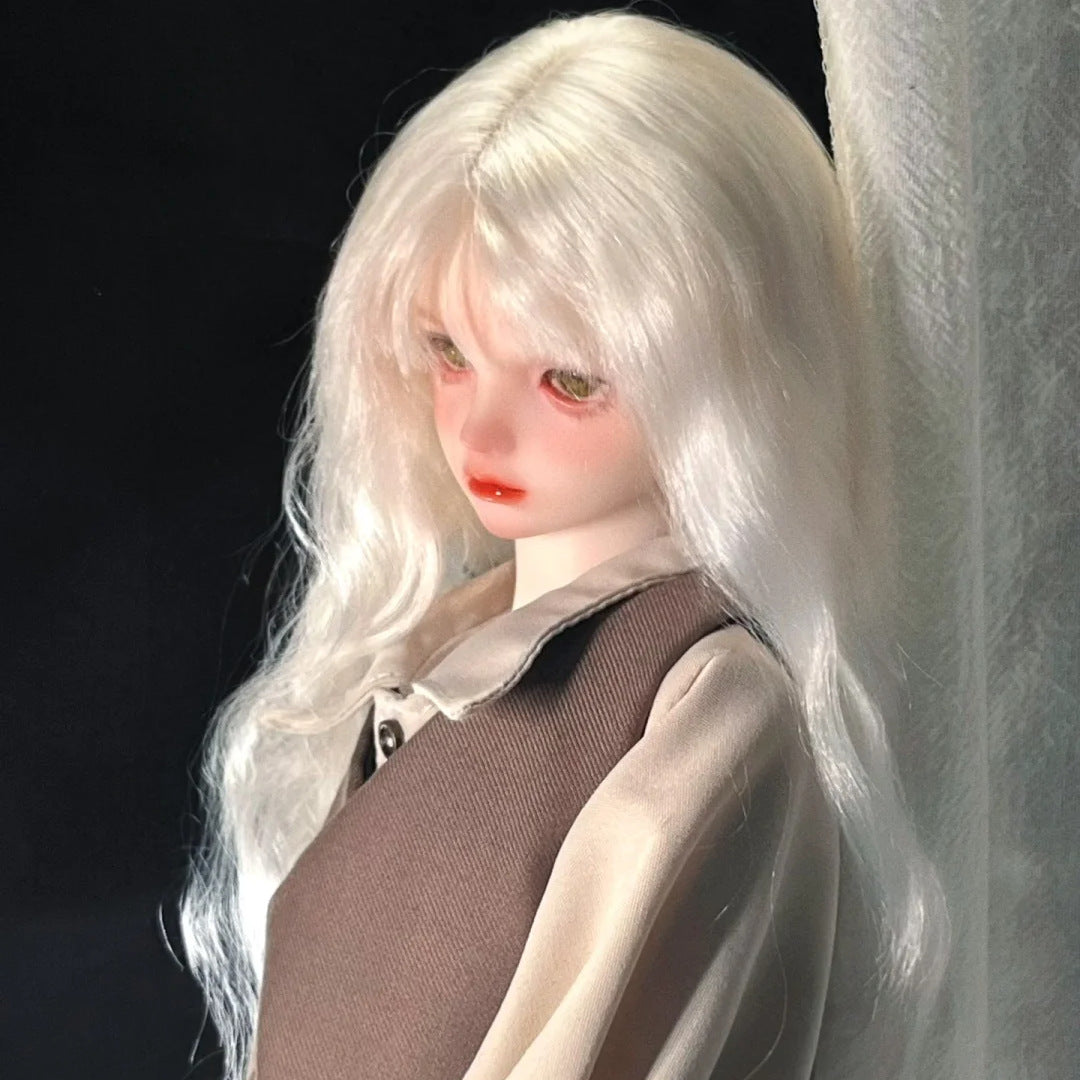 Bluish White Water Ripple Air Fringe Dress Cos Wig