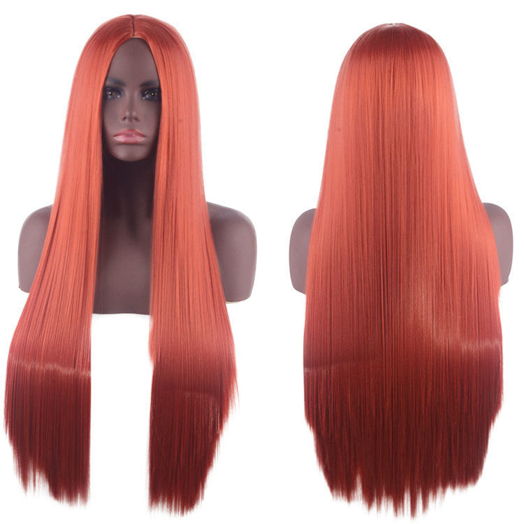 Universal Medium Scalp Black Long Straight Hair Cos Wig