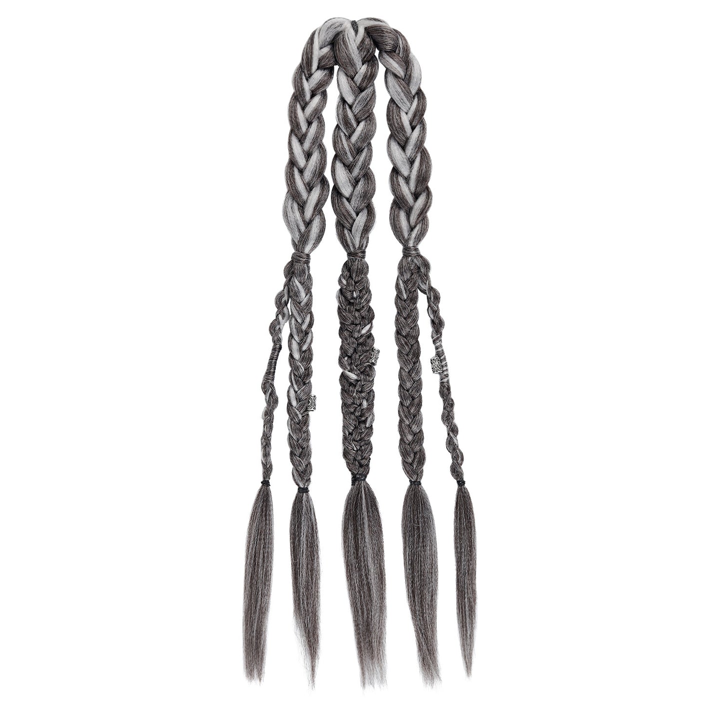 Men's Braid Inch Handmade Clip-on Viking Weave Horse Men's Wig