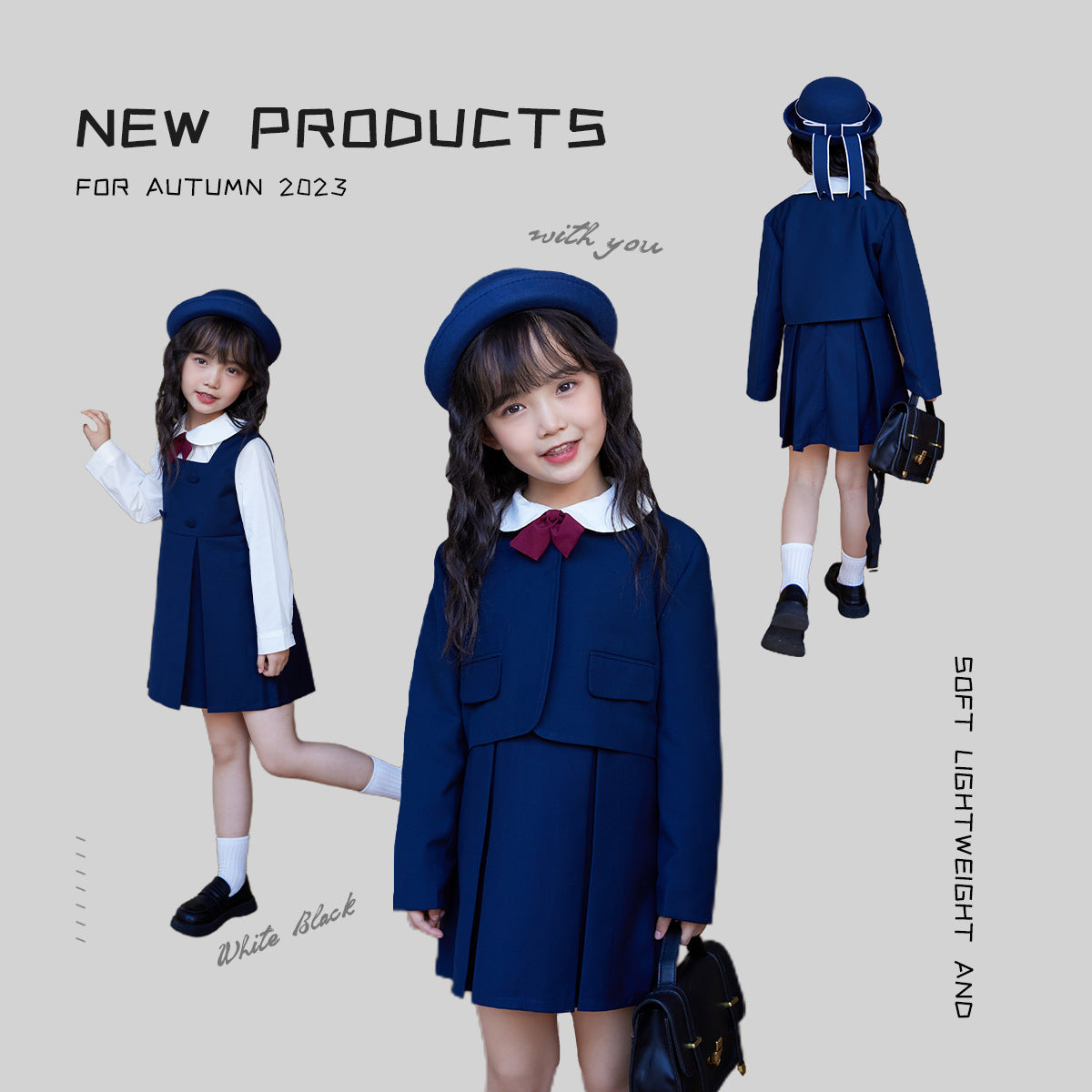 Children's Style Dress Kindergarten Uniform Vest Skirt Short Sleeve Children's Suit