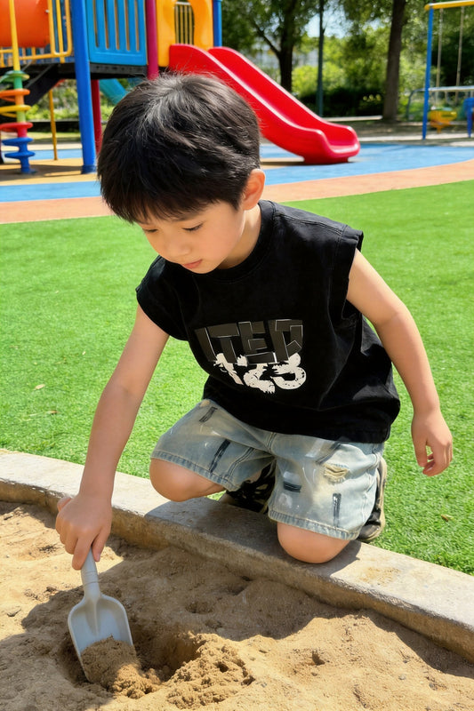 Children's Clothing Summer Set Fashionable Vest Denim Shorts Iti Children's Suit