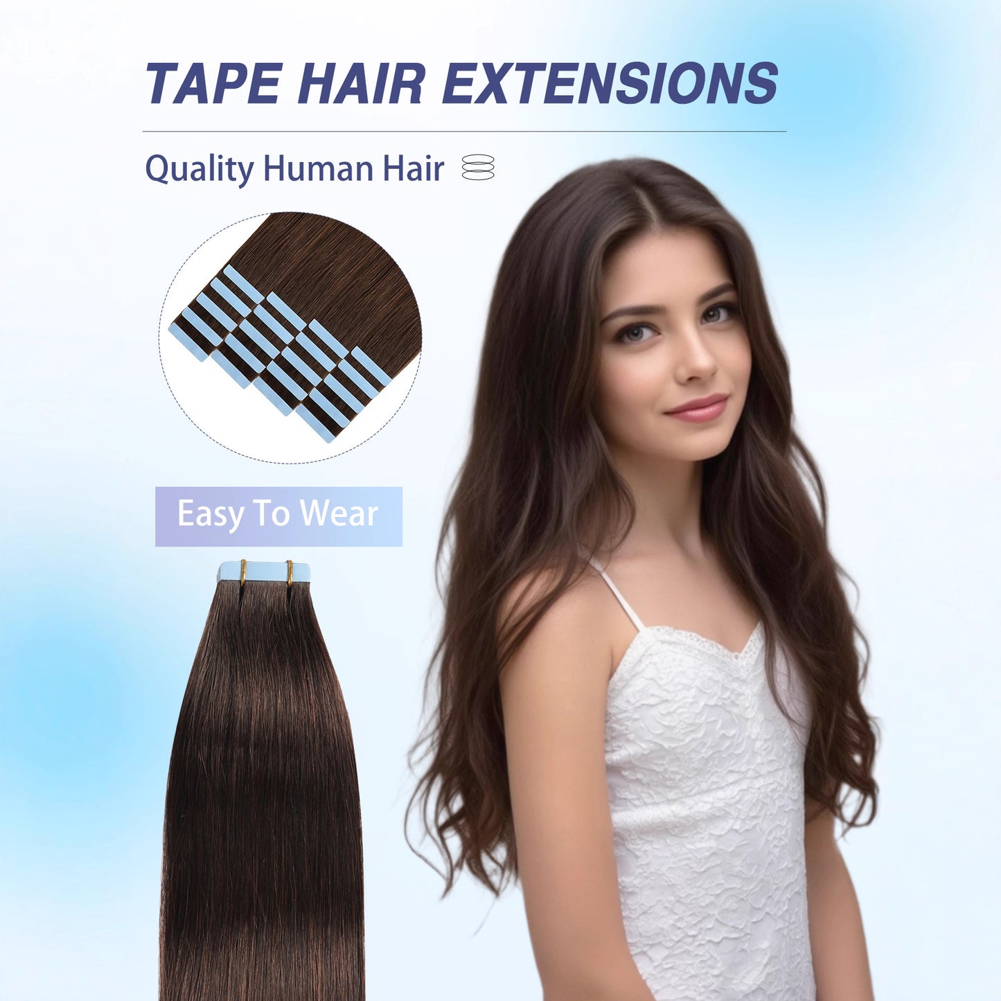 Charming Creative Human Extension Straight Film Real Hair Wig