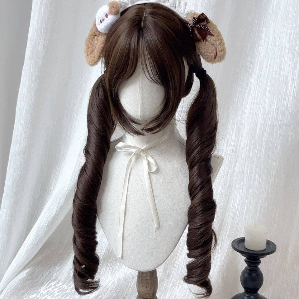 Filbert Gray Brown Tie Up Pair Of Wig Ponytail