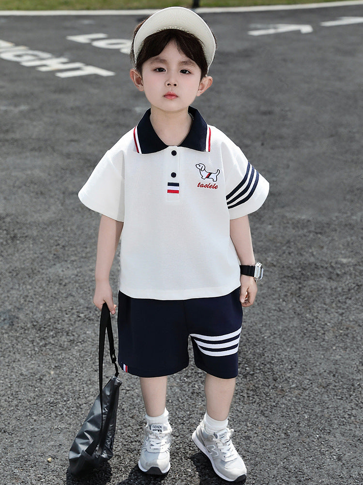Children's Summer Short-sleeved Clothing Thin Boy's Dog Children's Suit