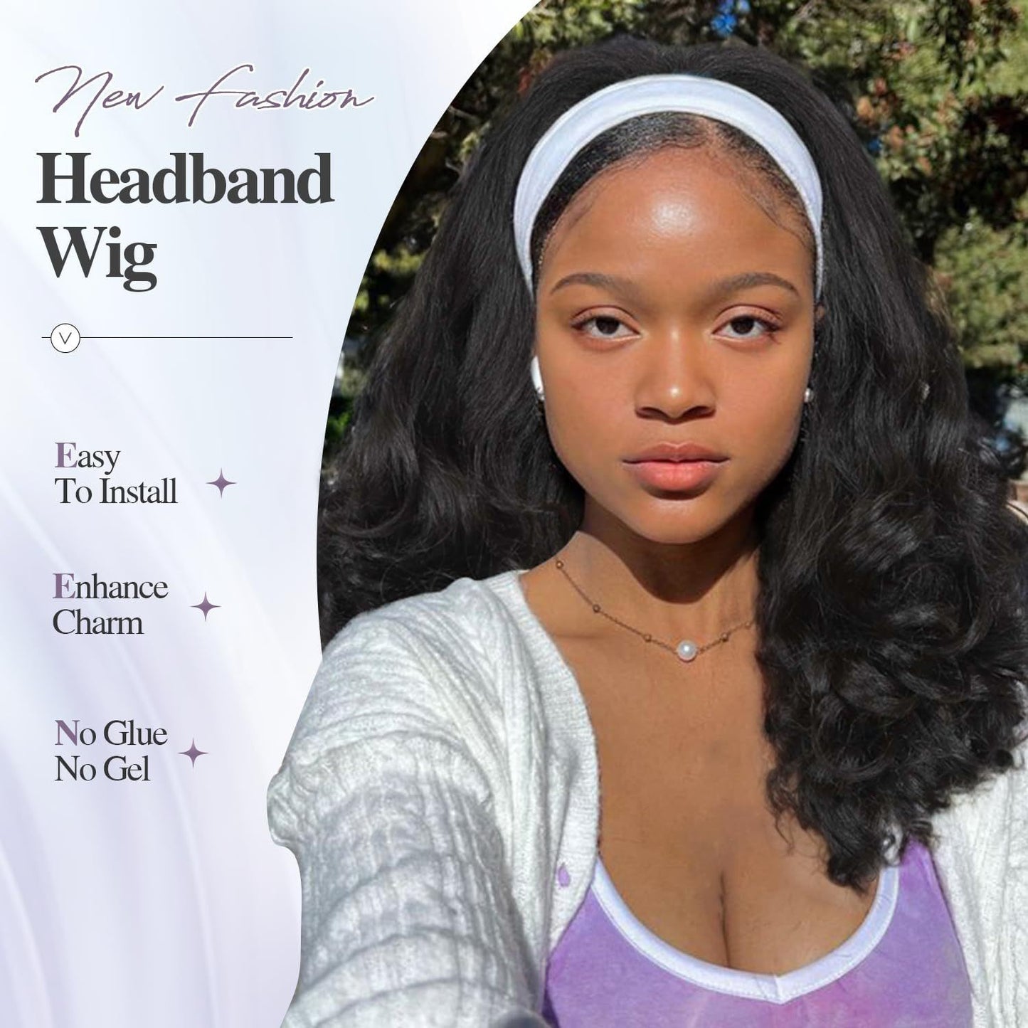 Ice Silk Hair Band Curly Fluffy Curl Wig Long Curls
