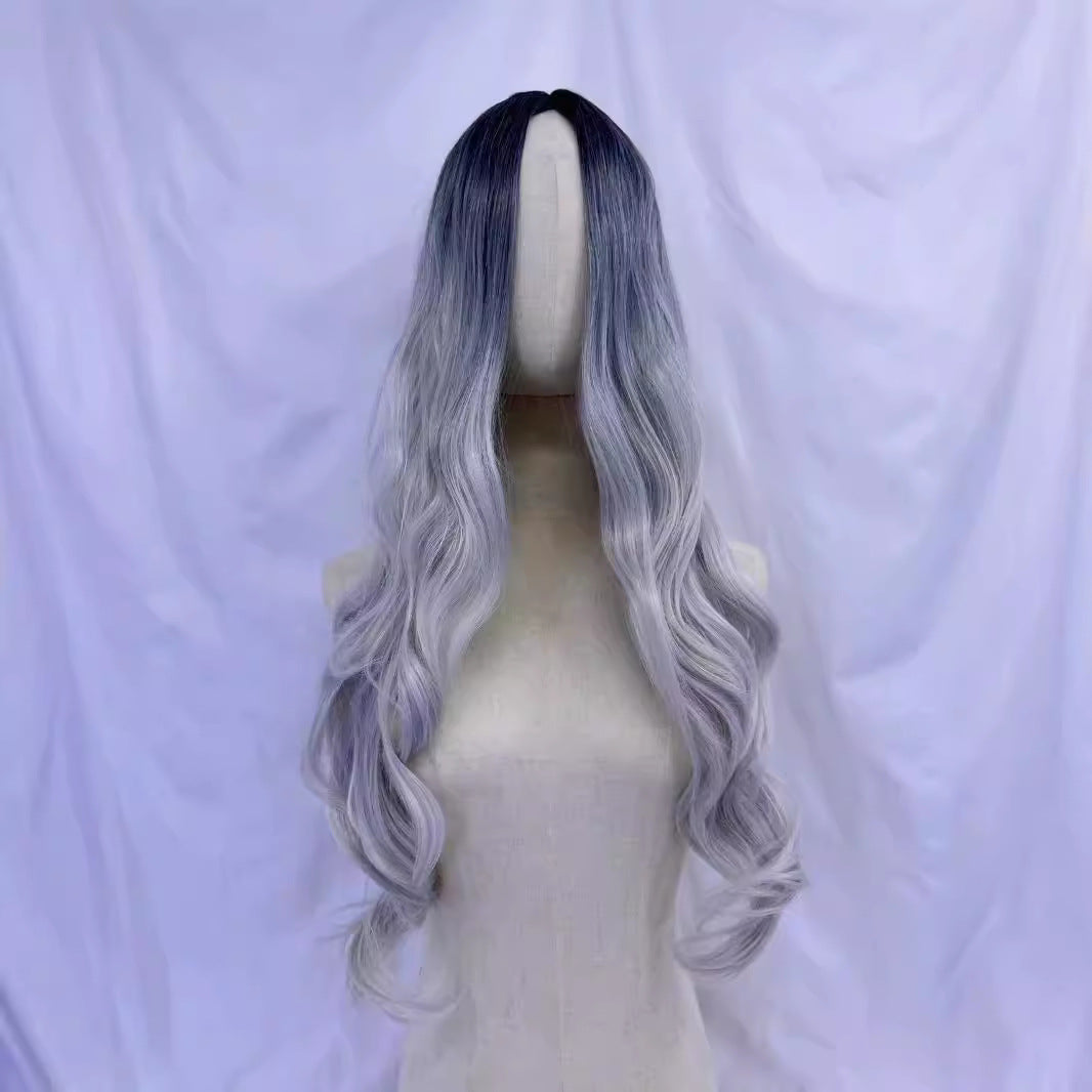 Face Repair Medium Point Curly Hair Gradient Big Wave Wig Long Curls