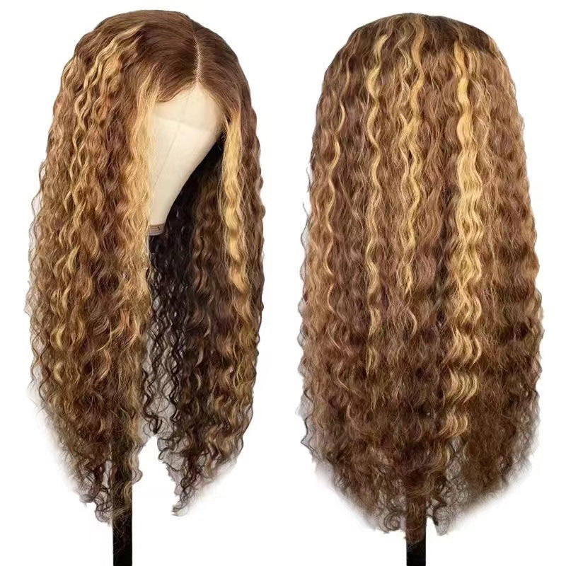 Color African Wigs With Small Curly Hair Chemical Wig Long Curls