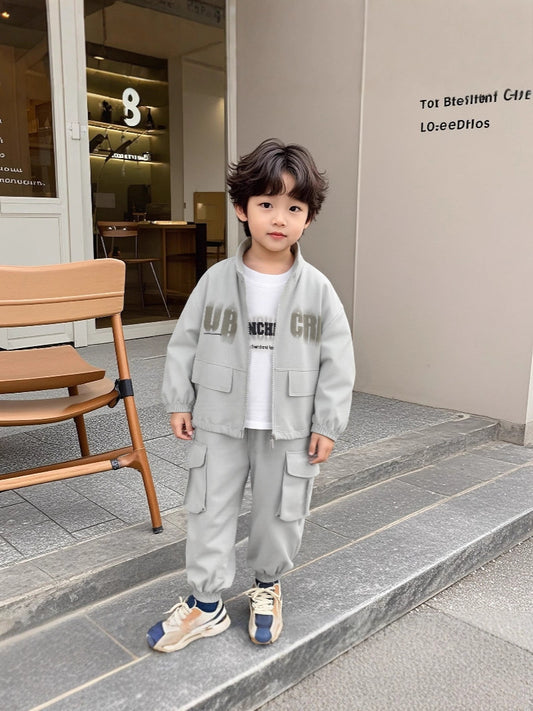 Boy Fashionable Autumn Clothing Sports Three-piece Children's Suit