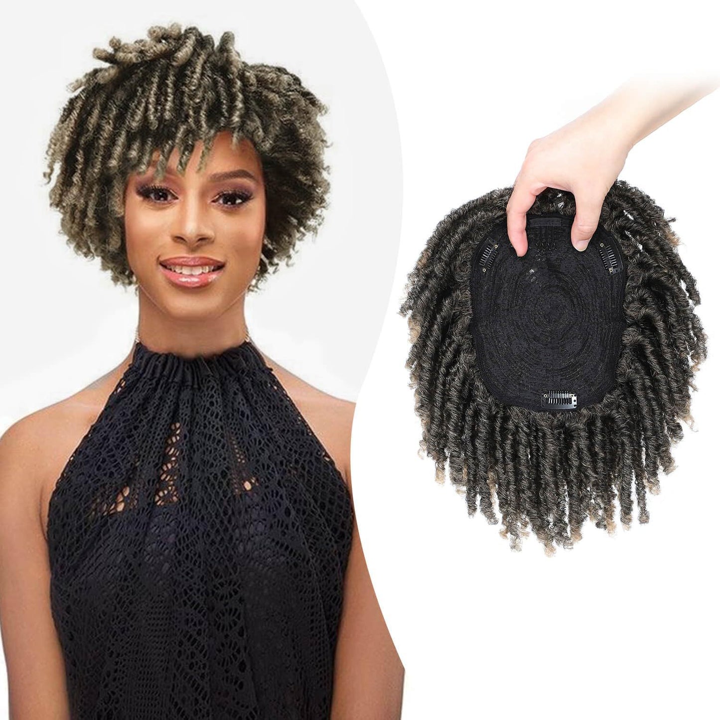 African Spiral Mesh Plate Dreadlocks Curly Long Hair Wig
