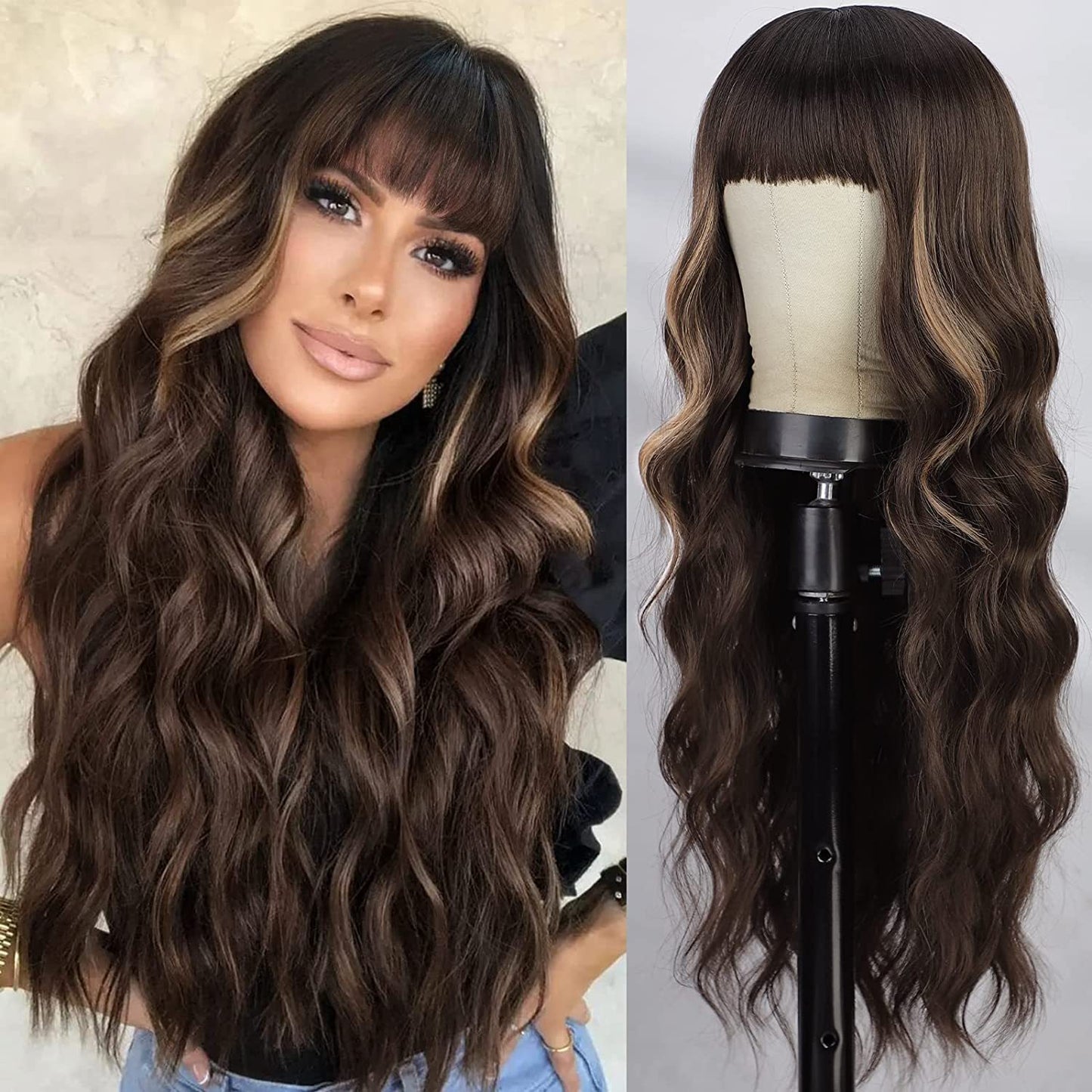 Gradient Color Curly Female Chemical Fiber Wig Long Curls
