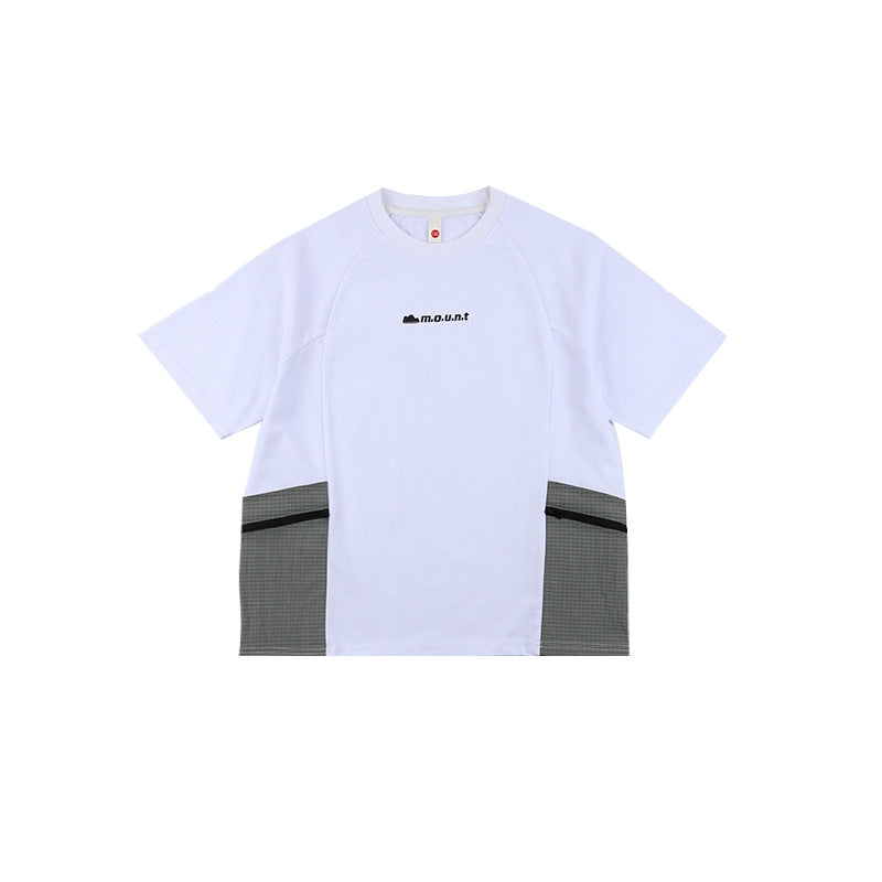Children's Summer Pocket Half-sleeved Middle Big Round Children's T-shirt