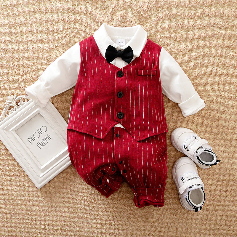 Jumpsuit Gentleman Clothes Long Sleeve Infant Jumpsuit, Climbing Suit