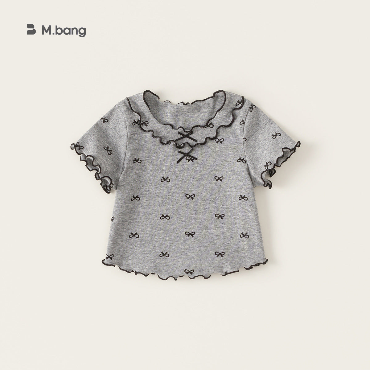 Children's Clothing Korean Style Bow Clothes Summer Shirt Lacework Short Children's T-shirt